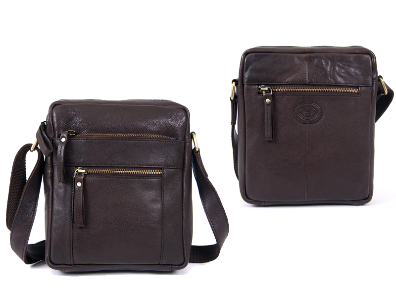 0800 BROWN F.Grn C.Hide Med. Unisex Cross Body bag wth 4 Zips (image for) 0800 BROWN F.Grn C.Hide Med. Unisex Cross Body bag wth 4 Zips